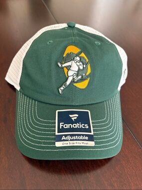 Fanatics Green Bay Packers Mesh Back Hat with Yellow Logo